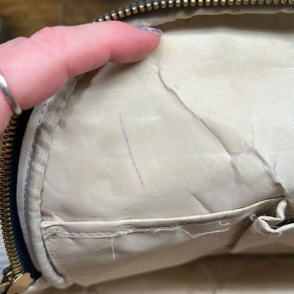Spartina 449 Chloe Backpack Blue Daufuskie‎ Island Natural Linen Leather Bag